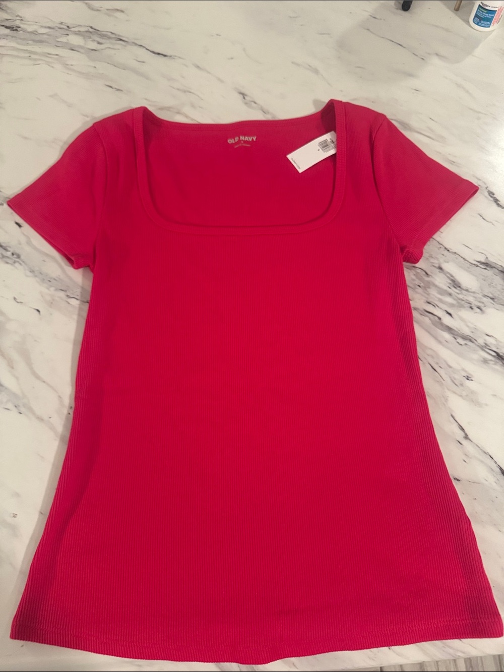 Old Navy Square-Neck Ribbed Short Sleeve Tee